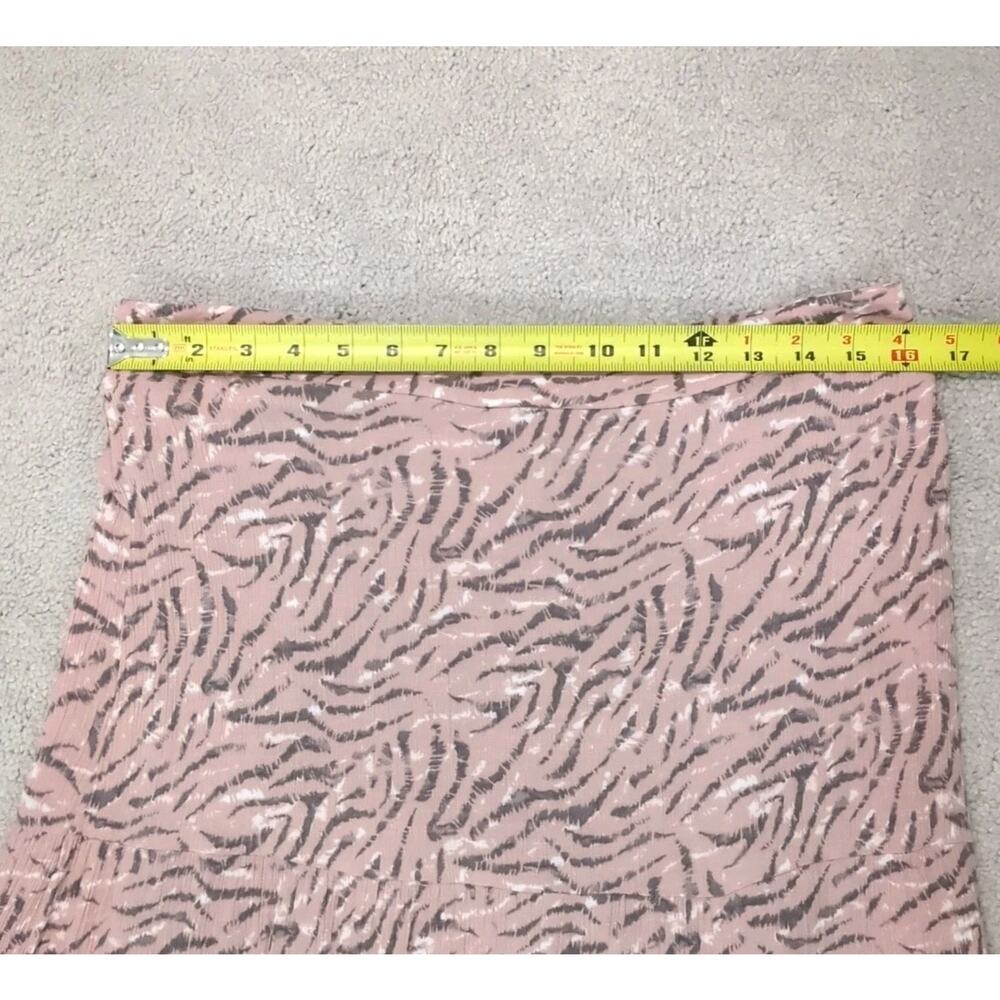 Nine West Womens L Tiered Pink Print Maxi Skirt Flowy Boho Festival High Slit - Picture 9 of 14